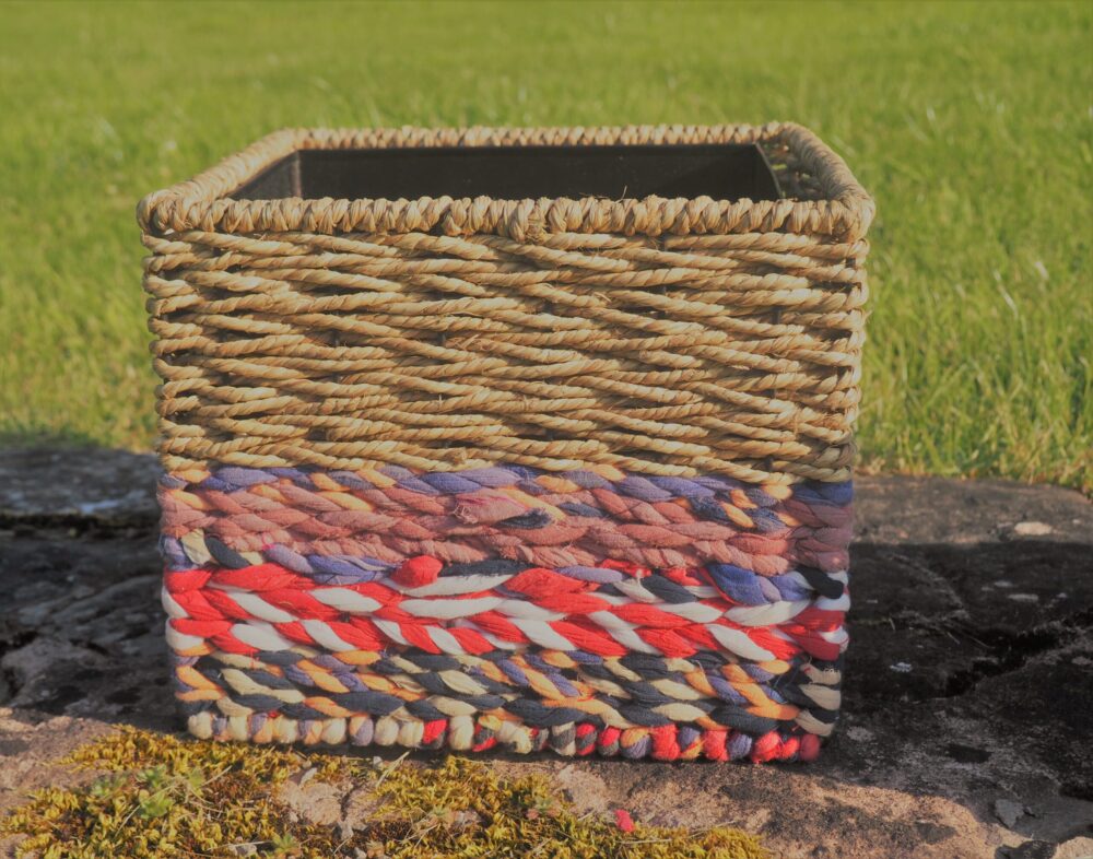 Munja And Reclaimed Sari Fabric Planter - Large - Image 9