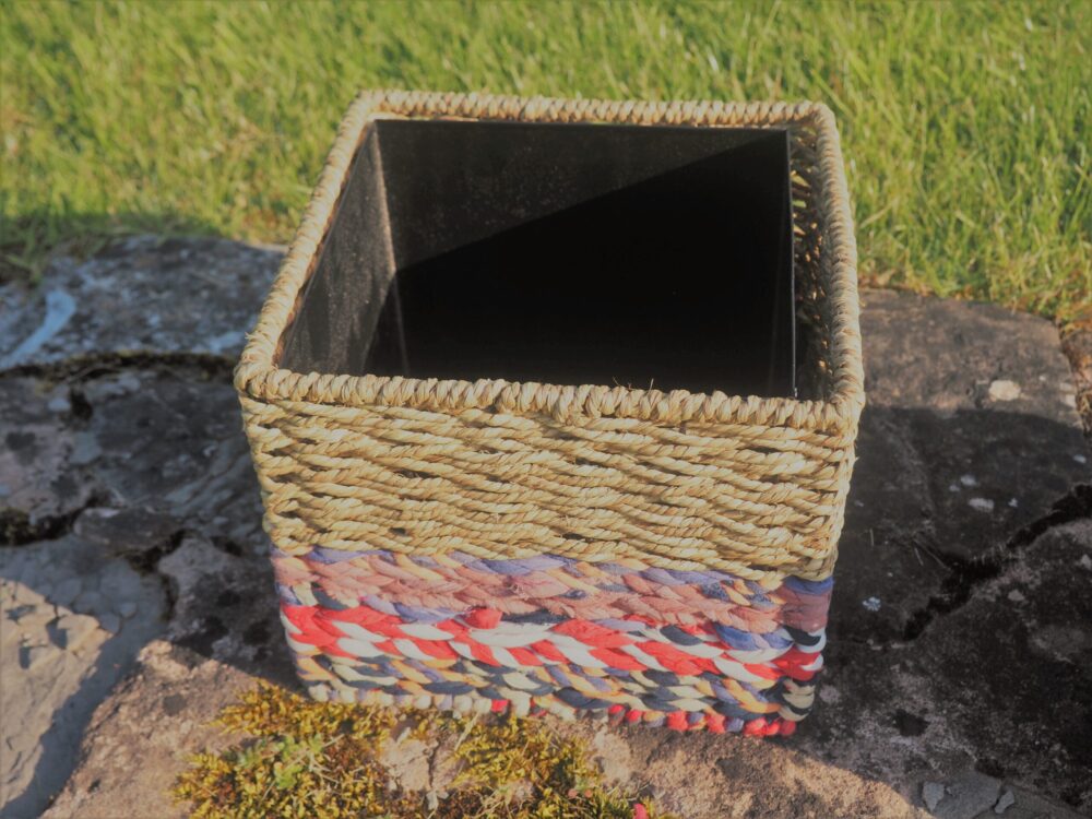 Munja And Reclaimed Sari Fabric Planter - Large - Image 8