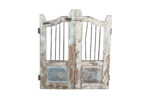 Antique Indian Teak and Iron Garden Dog Gate Pair