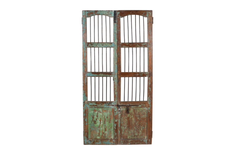 Antique Indian Teak Wood Jali Shutter Doors - Image 2