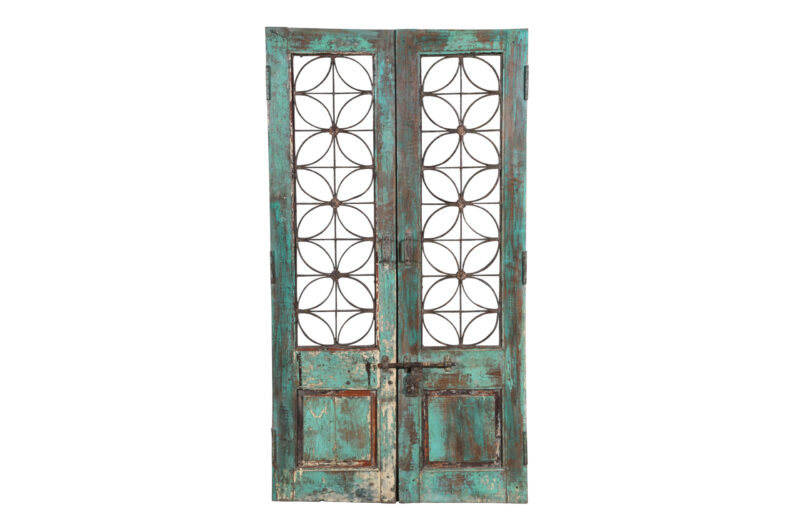 Antique Indian Teak Wood Jali Shutter Doors