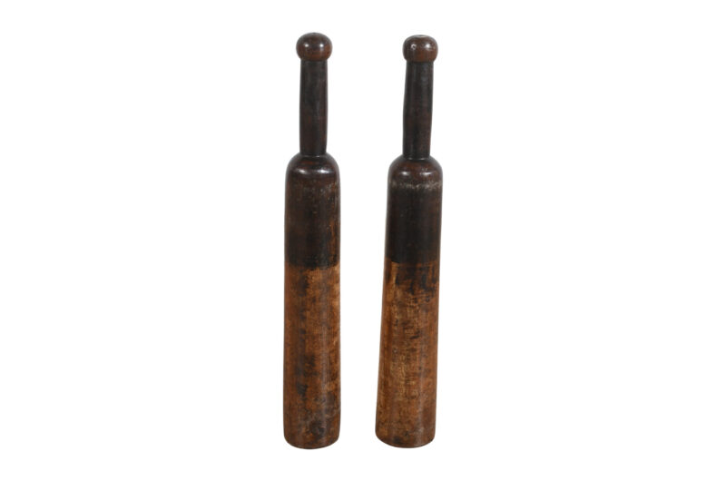 Antique Pair (2) Juggling Pins or Exercise Clubs From India - Image 4