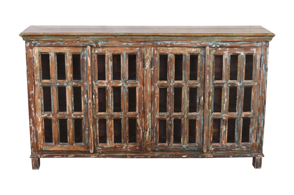Reclaimed Indian Teak Wood Half Dresser or Sideboard - Image 4