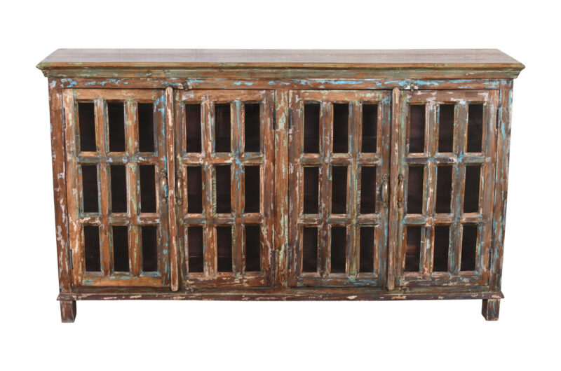 Reclaimed Indian Teak Wood Half Dresser or Sideboard - Image 4