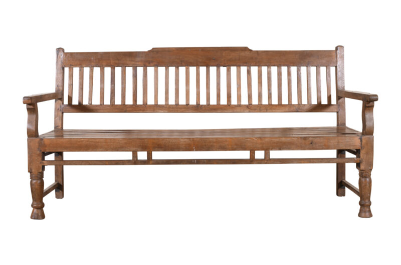 Antique Indian Teak Wood Veranda Bench - Image 4