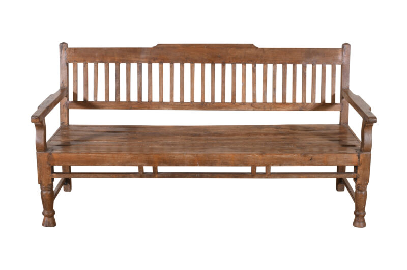 Antique Indian Teak Wood Veranda Bench - Image 3