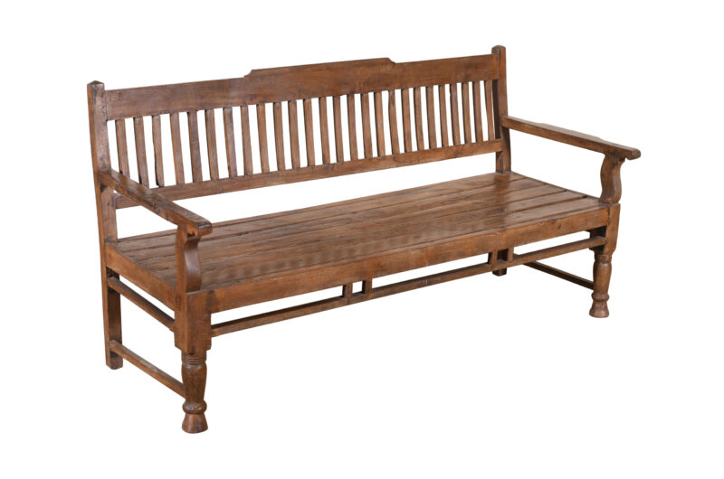 Antique Indian Teak Wood Veranda Bench