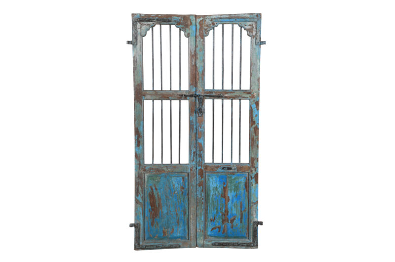 Antique Indian Teak Wood Jali Shutter Doors