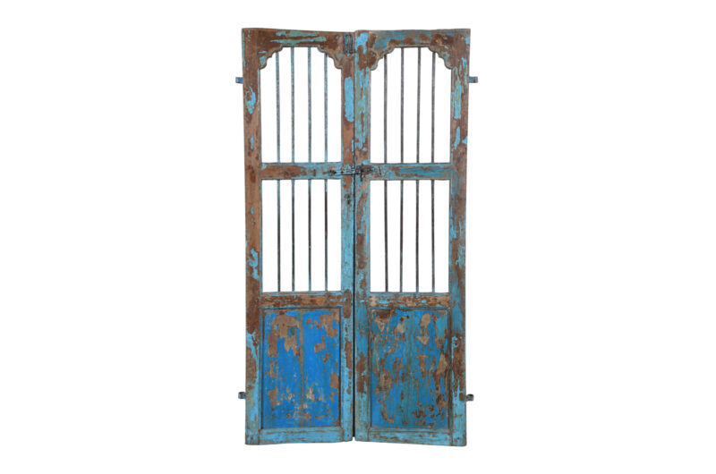 Antique Indian Teak Wood Jali Shutter Doors - Image 3