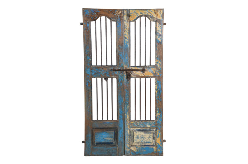 Antique Indian Teak Wood Jali Shutter Doors