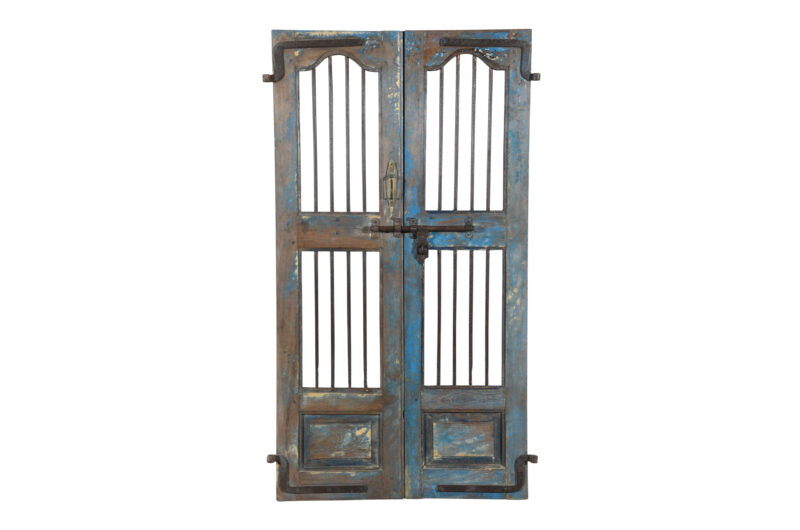 Antique Indian Teak Wood Jali Shutter Doors - Image 4