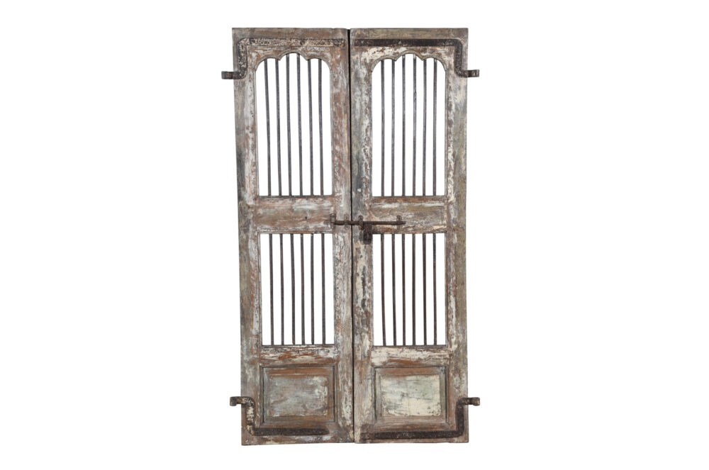 Antique Indian Teak Wood Jali Shutter Doors
