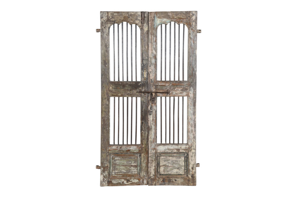 Antique Indian Teak Wood Jali Shutter Doors - Image 4
