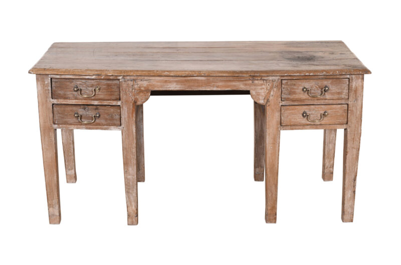 Antique Indian Teak Wood Office Writing Desk - Image 4