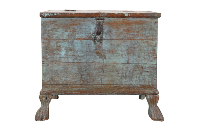 Antique Indian Teak Wood Pitara Dowry Chest - Image 5