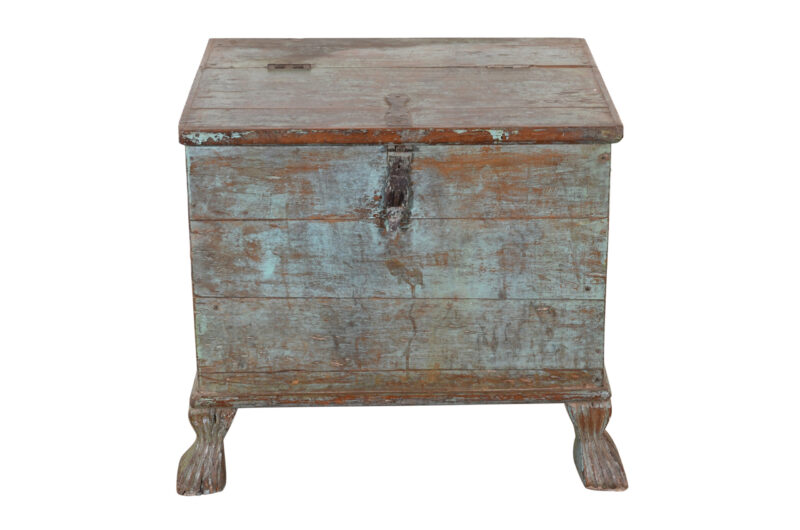 Antique Indian Teak Wood Pitara Dowry Chest - Image 4