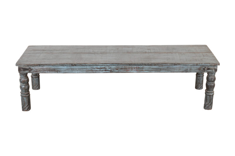 Antique Indian Teak Wood Coffee Table Bench - Image 3