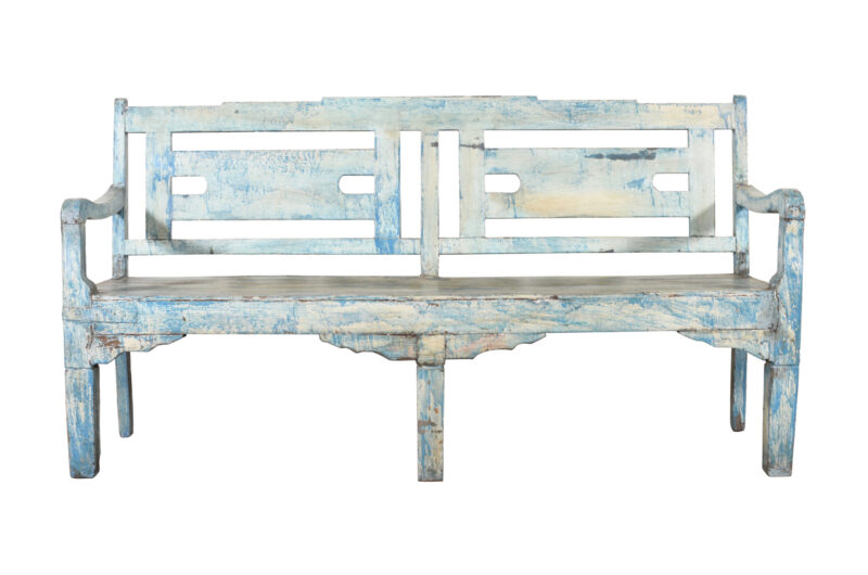 Antique Indian Teak Wood Veranda Bench - Image 4