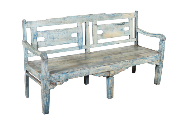 Antique Indian Teak Wood Veranda Bench