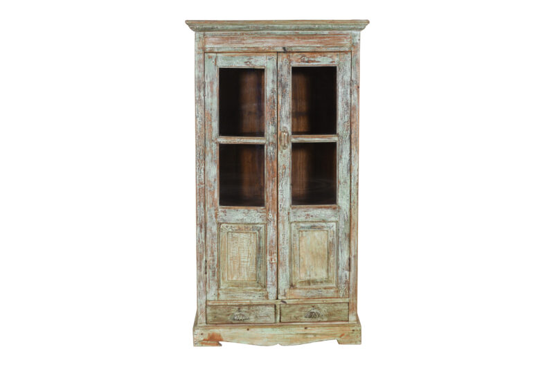 Antique Indian Teak Wood Library Cabinet - Image 5