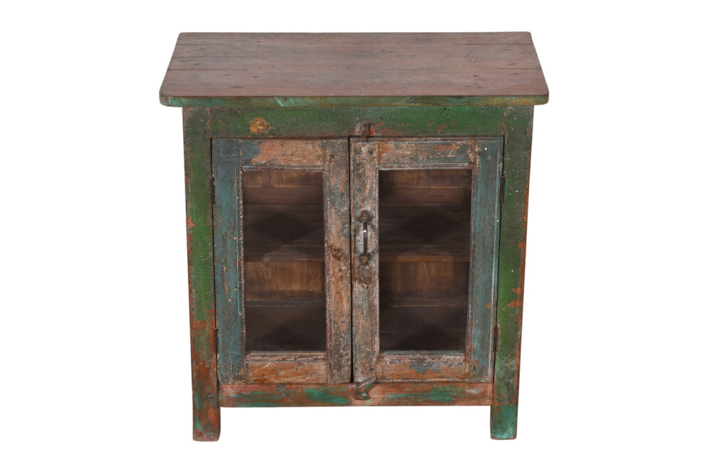 Antique Indian Burma Teak Wood Almirah Display Cupboard - Image 5
