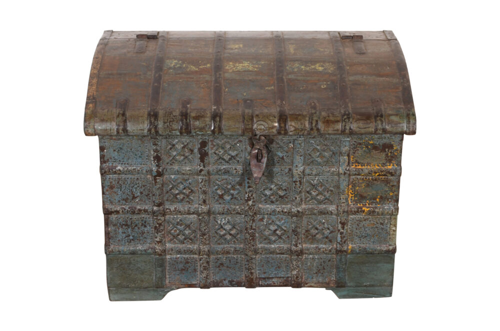 Antique Indian Teak Wood Pitara Dowry Chest - Image 4