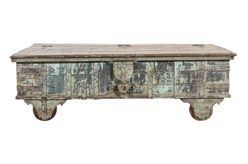 Antique Indian Teak Wood Surti Coffee Table Chest - Image 5