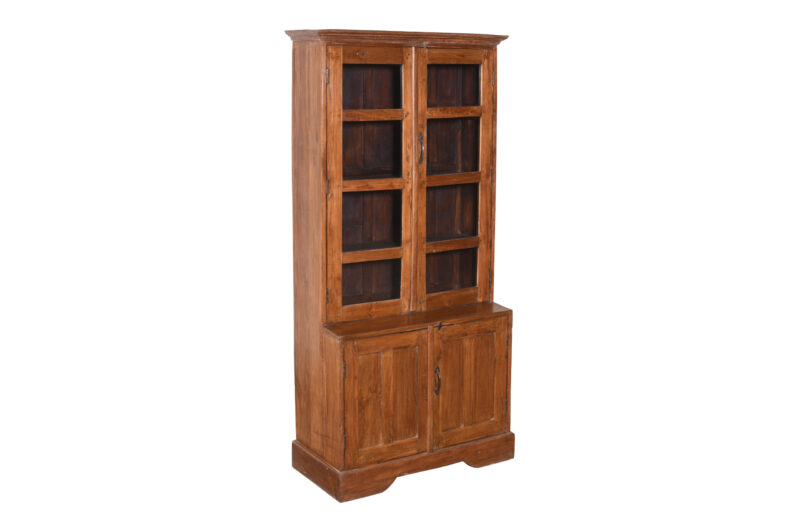 Antique Indian Teak Wood Library Cabinet - Image 4