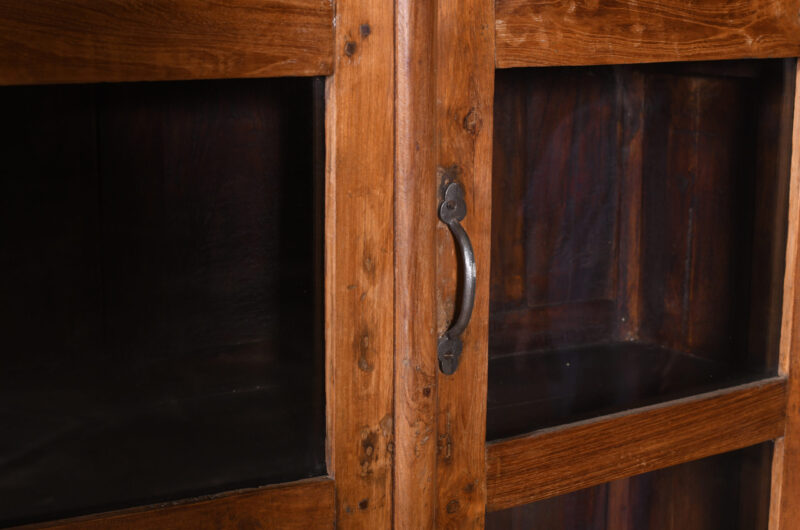 Antique Indian Teak Wood Library Cabinet - Image 3