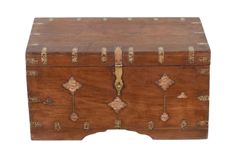 Antique Indian Teak Wood Pitara Dowry Chest - Image 5