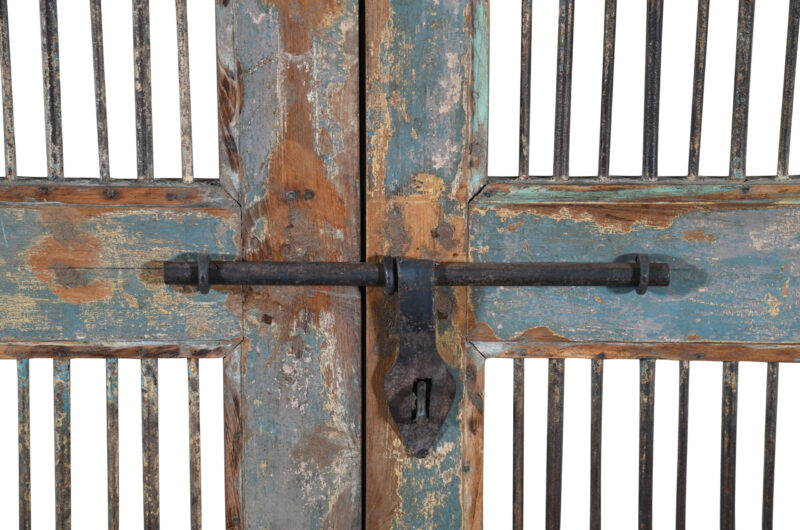 Antique Indian Teak Wood Jali Shutter Doors - Image 4