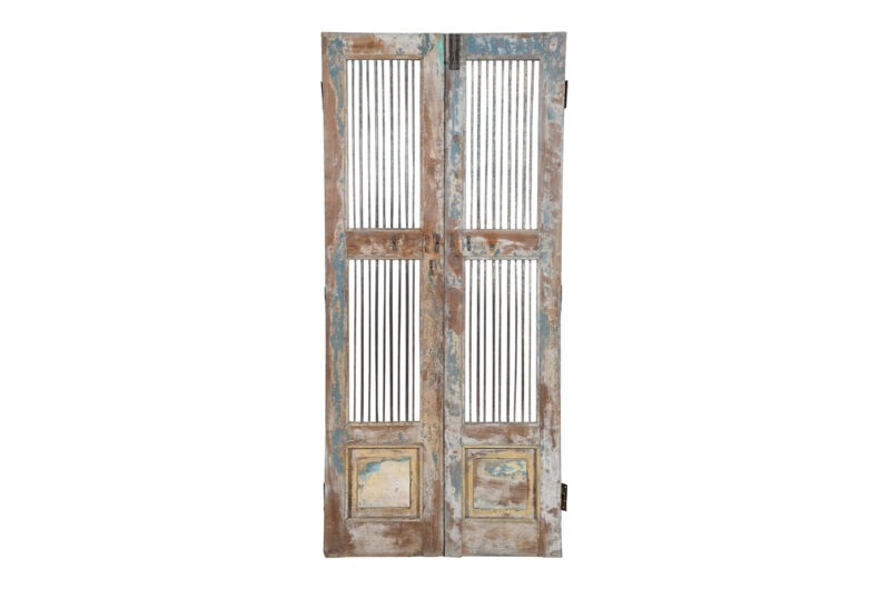 Antique Indian Teak Wood Jali Shutter Doors - Image 3