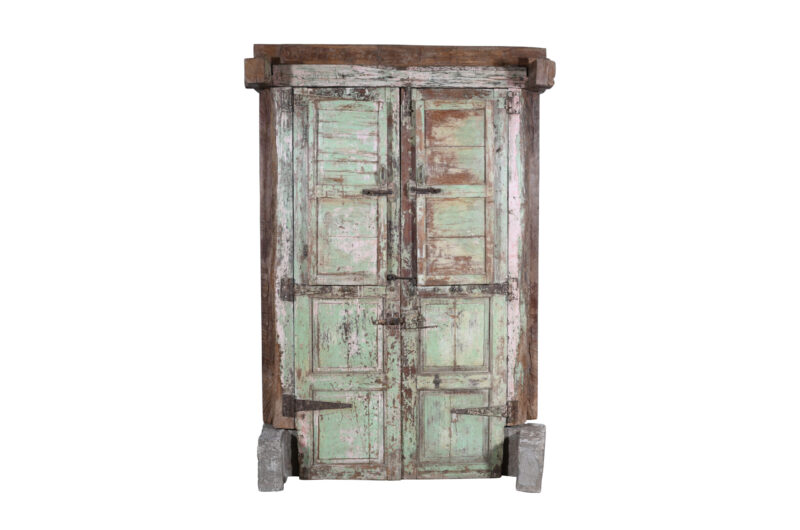 Antique Indian Teak Wood Door And Frame - Image 3