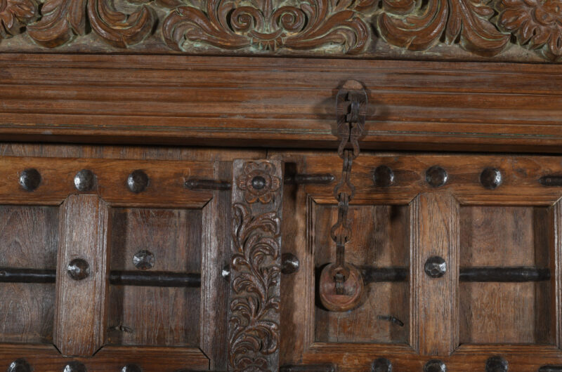 Antique Indian Teak Wood Door And Frame - Image 5