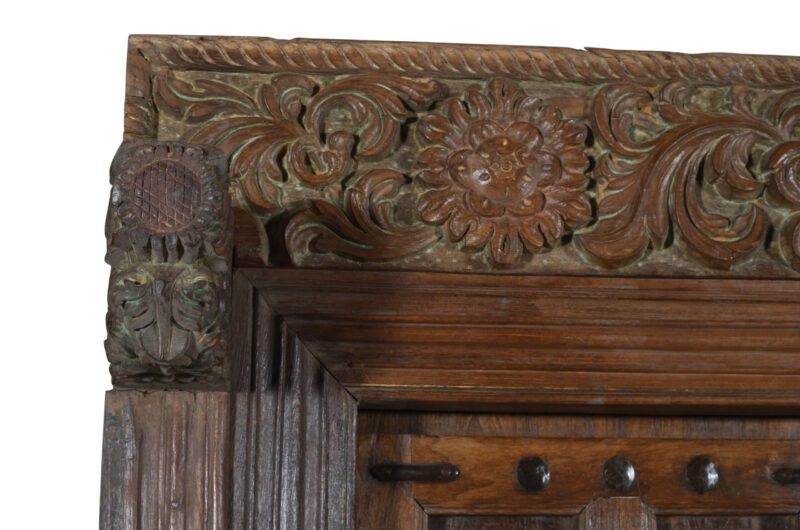 Antique Indian Teak Wood Door And Frame - Image 4