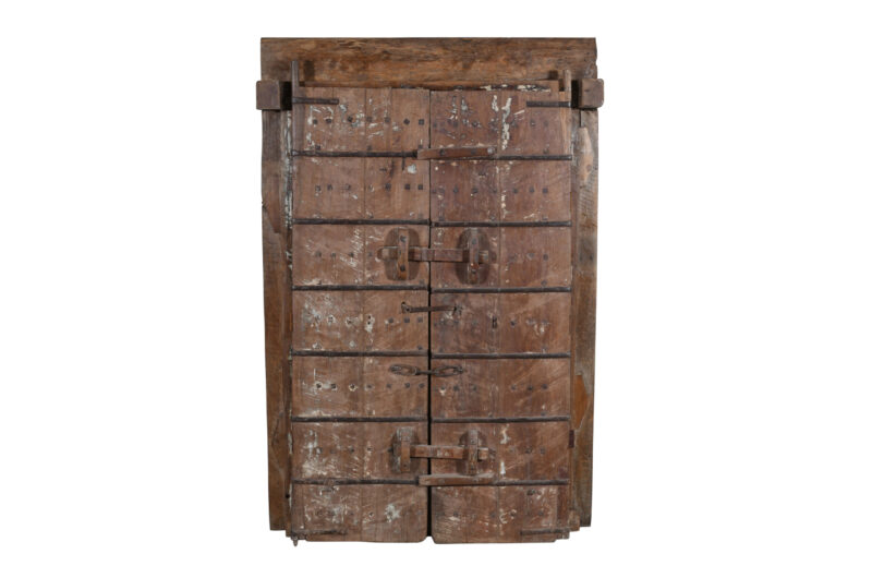 Antique Indian Teak Wood Door And Frame - Image 3