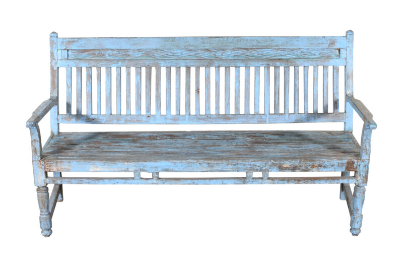 Antique Indian Teak Wood Veranda Bench - Image 3