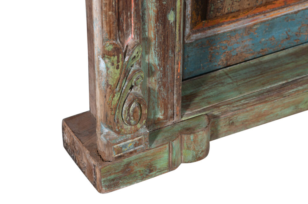 Antique Indian Teak Wood Door And Frame - Image 2