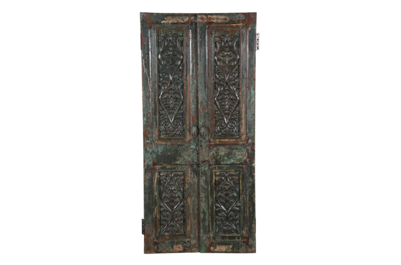 Antique Indian Teak Wood Pair Of Doors