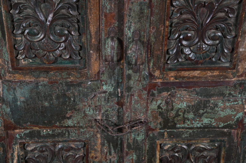 Antique Indian Teak Wood Pair Of Doors - Image 2