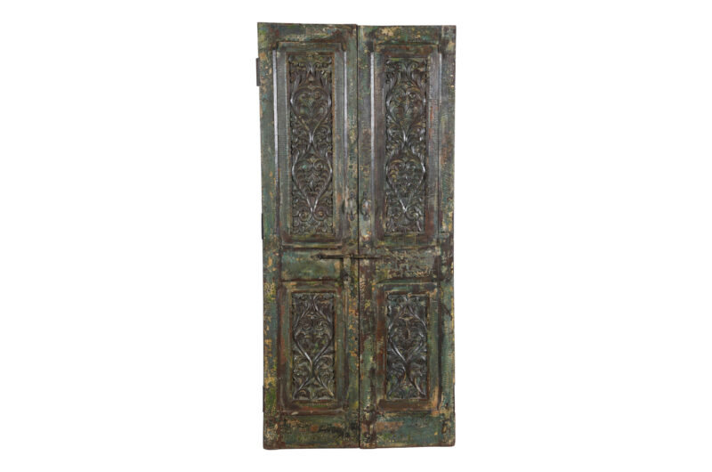 Antique Indian Teak Wood Pair Of Doors