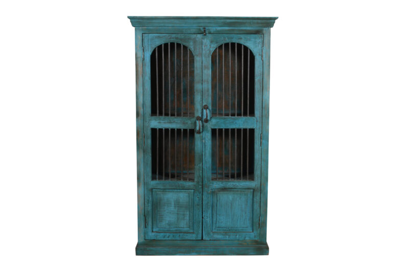 Indian Teak Wood Reclaimed Pinjara Cupboard - Image 5