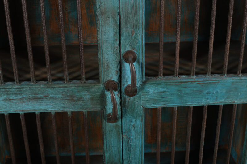 Indian Teak Wood Reclaimed Pinjara Cupboard - Image 4