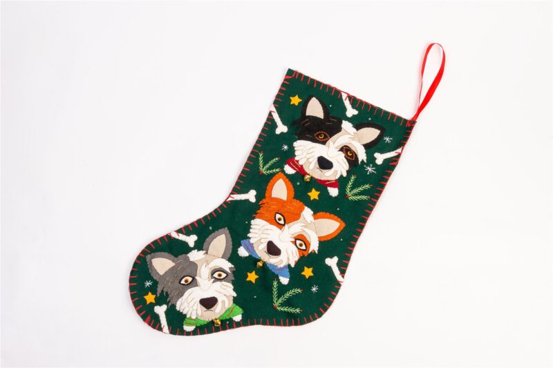 Handmade Felt Dog Christmas Treats Stockingm - 48 cm