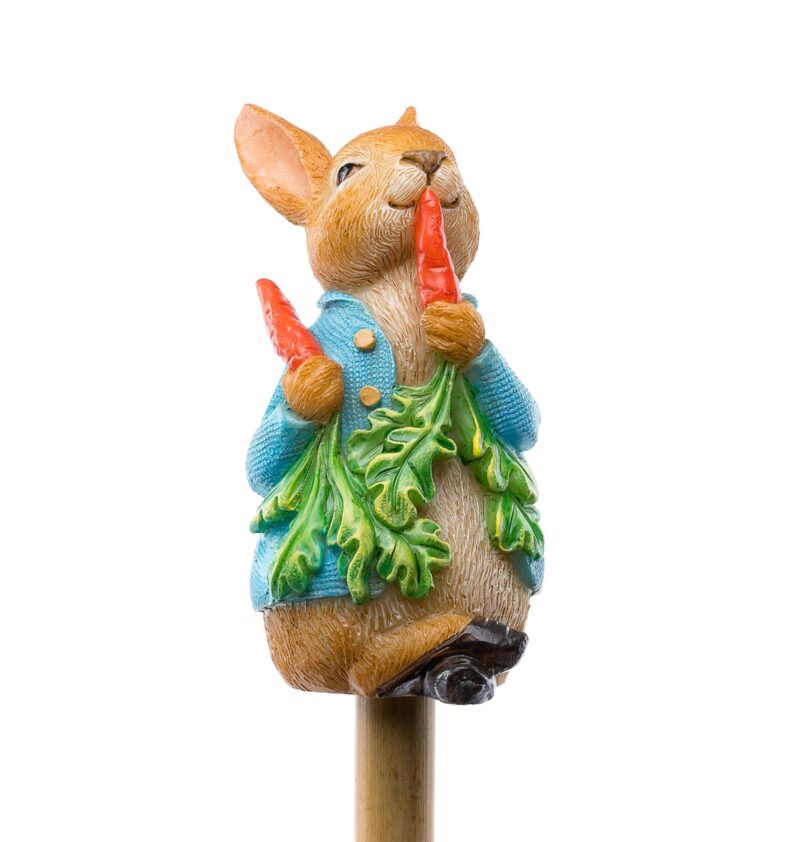 Beatrix Potter Peter Rabbit Eating Radishes Cane or Stake Topper - Image 3