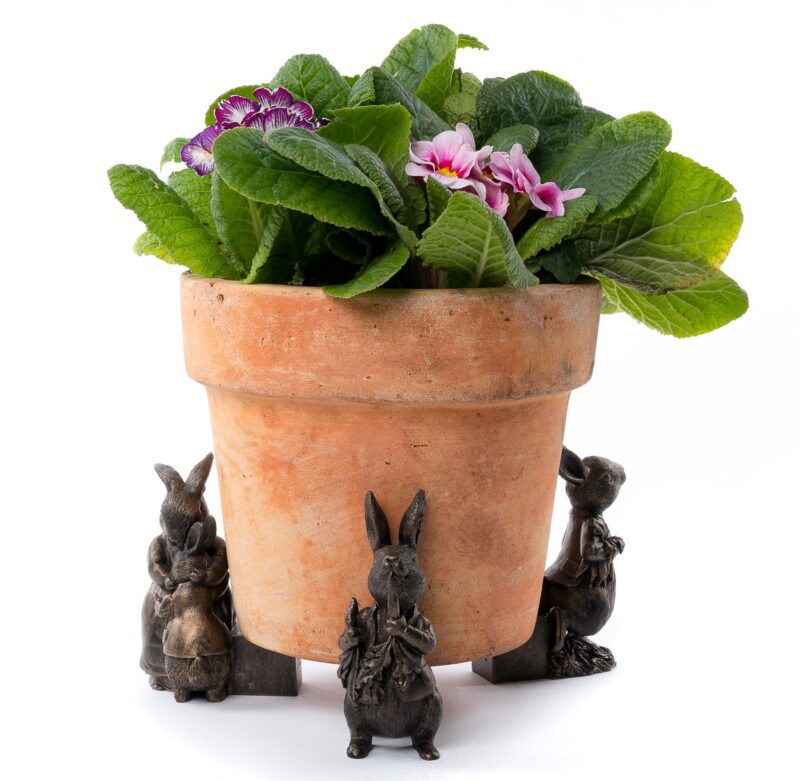 Beatrix Potter Peter Rabbit Plant Pot Feet - Set of 3 - Peter Eating Carrots, Peter Running and Peter Hugging Mrs Rabbit - Image 6