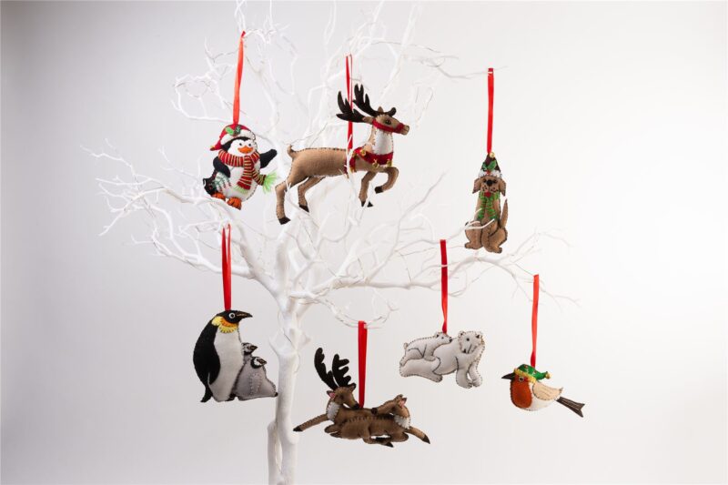 Handmade Felt Reindeer Christmas Tree Hanging Decoration - 18 cm - Image 4