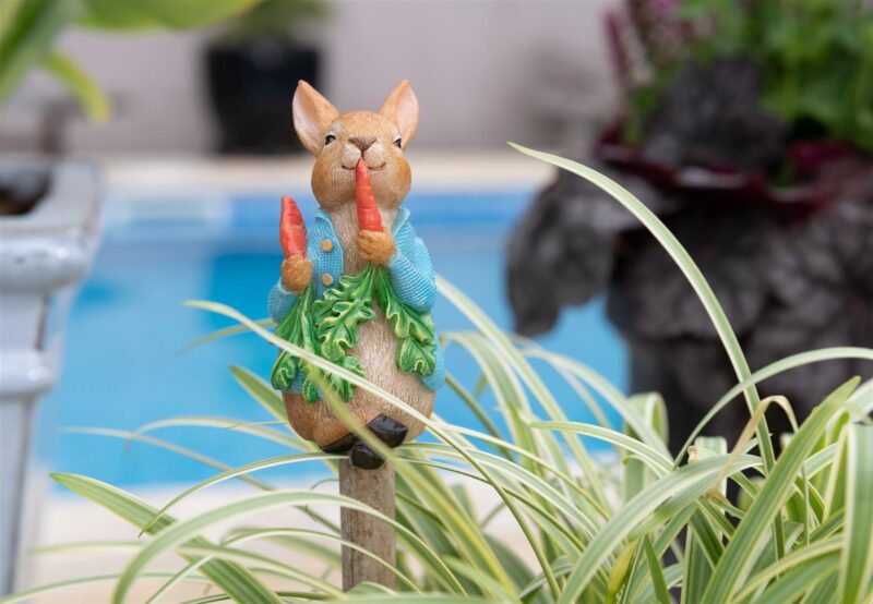 Beatrix Potter Peter Rabbit Eating Radishes Cane or Stake Topper - Image 6