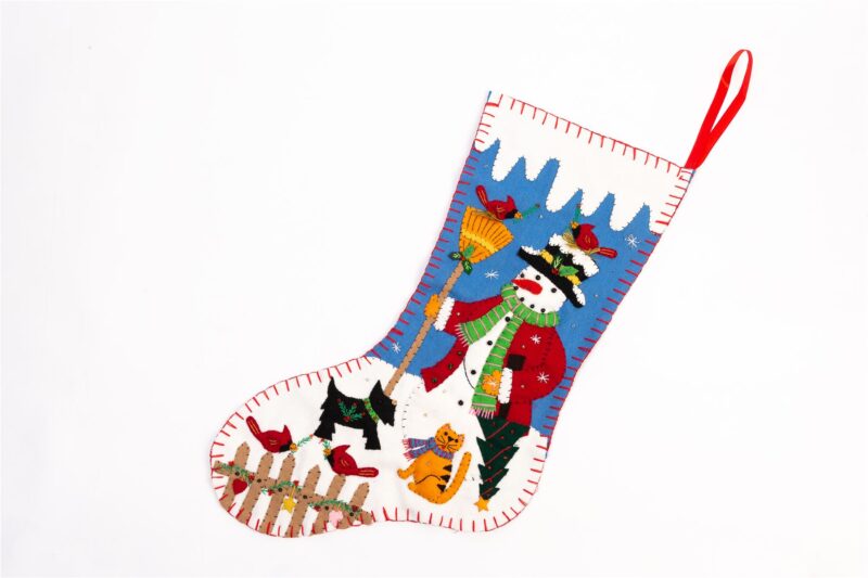 Handmade Felt Snowman Christmas Present Stocking - 48 cm