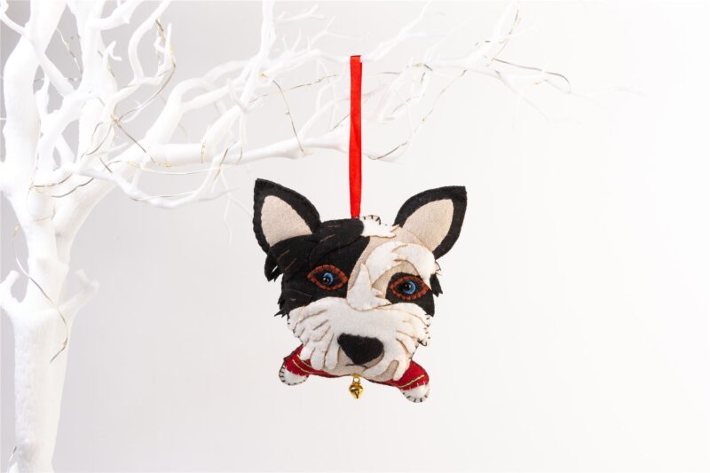 Handmade Felt Patch The Dog Christmas Tree Hanging Decoration - 16 cm - Image 2